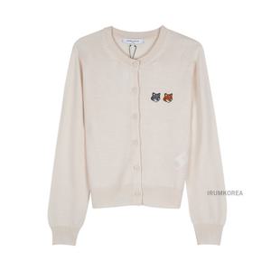 [메종 키츠네] FW25 여성 더블 볼드 폭스 가디건 OW051CFKT1036 P702