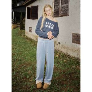 [후아유] 여성 Velour Embroidery Wide Pants WHTMF4V21F