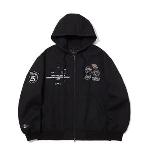 [인터크루]와펜 장식 후드 블루종 점퍼 블랙 ITZ3UJ01ABK