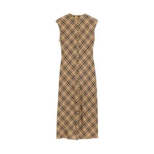 AMI Paris 체크 울 롱 드레스 H25FDR626WO0011
