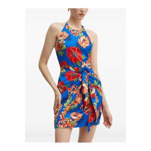 25 FW 게스 홀터 넥 플로럴 프린트 미디 드레스 W3YK52WF1T2 TP443976293