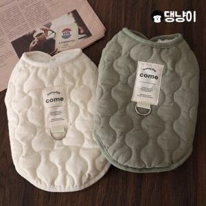 [댕냥이] 강아지 겨울 산책용품 퀼팅 하네스 패딩 조끼