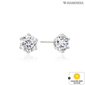 다이아몬디아 14K 랩다이아몬드 총 1캐럿 귀걸이+24K순금 행운 코인 오브제