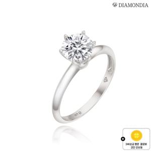 다이아몬디아 14K 랩다이아몬드 솔리테어 1캐럿 반지+24K순금 행운 코인 오브제