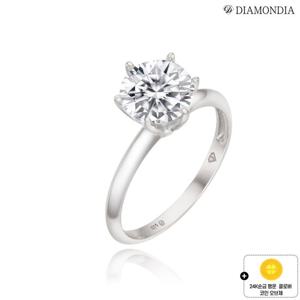 다이아몬디아 14K 랩다이아몬드 솔리테어 2캐럿 반지+24K순금 행운 코인 오브제