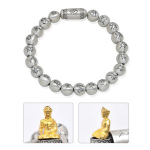순금 부처 실버 염주팔찌L [광명진언] 남성용