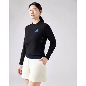 헤지스 골프 여성 24SS 클리어런스ESSENTIAL 블랙 라운드 니트 HWSW4A201BK