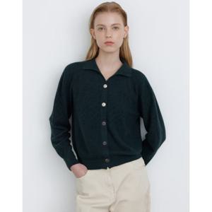 닥스 여성 24FW 울100% 그린 멜란지 홀가먼트 카라 가디건 DLSW4D813E3