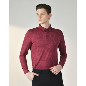 닥스 골프 24SS 클리어런스 130주년 와인 프린트 긴팔 티셔츠 DGTS4B514D2