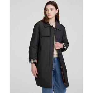 닥스 여성 24FW블랙 체크 소매 리버시블 프리미엄 경량 구스 다운 점퍼 DLJU4D994BK