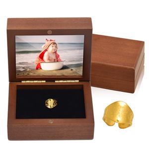 순금 아기천사돌반지 미니우드케이스 3.75g 24K