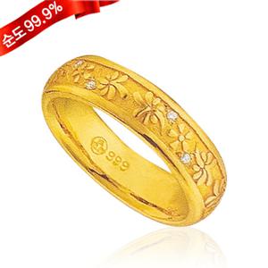 순금 반지 11.25g 24K [장미 큐빅]