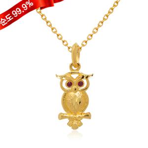 여자 순금 목걸이 7.5g 24K [눈썹 부엉이]