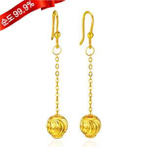 순금 귀걸이 3.75g 24K [드롭 미러볼]