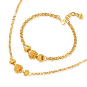 여자 순금 목걸이 팔찌 세트 22.5g [장미 도넛]