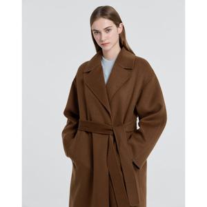 아떼 바네사브루노 여성 24FW 다크세피아 울캐시 스트랩 롱코트 VLCO4D405S3