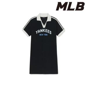 MLB (3FOPV0153-50BKS) 여성 바시티 오픈카라 슬림핏 원피스