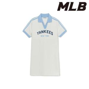 MLB (3FOPV0153-50IVS) 여성 바시티 오픈카라 슬림핏 원피스