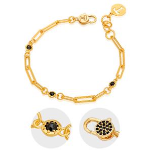 여자 순금 팔찌 7.5g [블랙큐빅 클립 T코인]