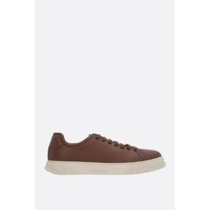 FERRAGAMO Bruce sneakers in grainy leather 029773 002BRUCEMIDBRONWM