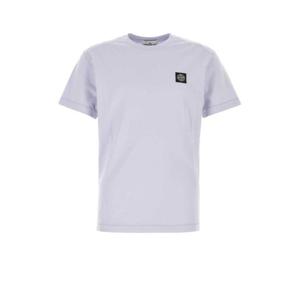 스톤아일랜드 남성 연보라 Lilac 면 반팔 티셔츠 210003913 V0088