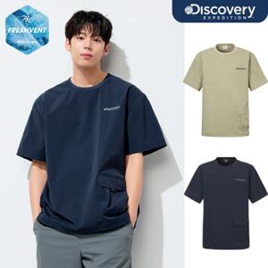 디스커버리 25SS 신상/할인 프레시벤트 우븐 남성 허리포켓 반팔티셔츠 티셔츠/냉감기능/스트레치/오버핏 DMRS8I053