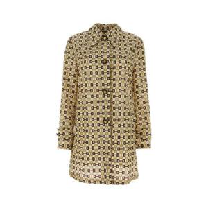 Gucci 그래픽 프린트 미디 길이 코트 752387ZANVO 9198 TP942790992