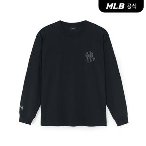 [MLB공식] 25F 베이직 메가로고 오버핏 기능성 긴팔 티셔츠 NY (Black) 3ATSB0554-50BKS
