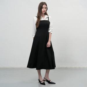 WOMAN 플레어 슬리브리스 롱 원피스 [BLACK] / WBE3L15504