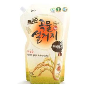 트리오 곡물설거지 우리현미 1.2L리필 4개 주방세제 세제 설겆이세제 설거지