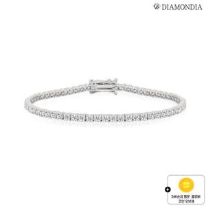 다이아몬디아 14K 랩다이아몬드 테니스팔찌+24K순금 행운 코인 오브제