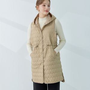 웨이브 퀼팅 후드 롱 베스트 KOPDPA03 (3colors)