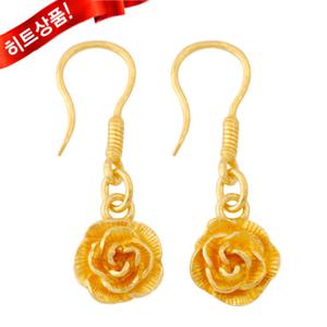 순금 귀걸이 3.75g 24k [ 장미 ]