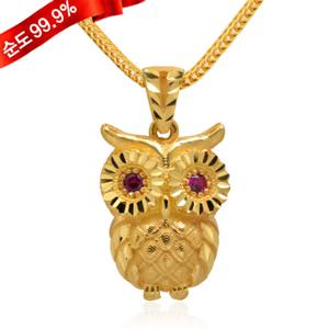 여자 순금 목걸이 15g 24K [부엉이 루비큐]