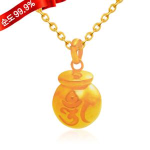 순금 불교 목걸이 22.5g 24K [구슬 옴자]