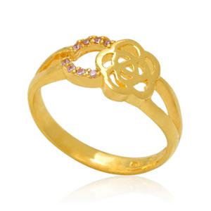 여자 순금 반지 3.75g [큐빅 큐트장미]