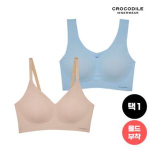 [크로커다일] 라이크라 쉘론 몰드부착 V넥 스트랍 감탄브라 1종 택1(출고가 64,000원)