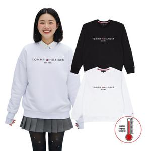 타미힐피거 남녀공용 기모 자수로고 맨투맨
