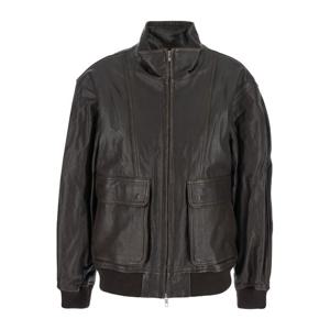 던스트 스탠드 칼라 가죽 블루종 재킷 UDJU5C103W3 DARKBROWN