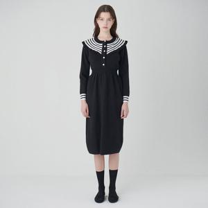 [SATIN] 스트라이프 포인트 니트원피스 O234T914