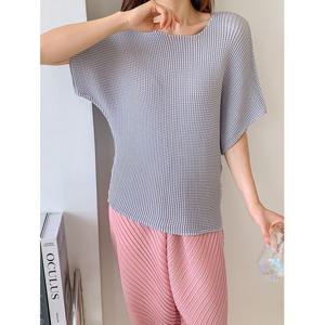 [샵앤]플리츠 여성 국산 퍼늘넥 빅사이즈 가오리핏 반팔티 BLE-WSH-3591-화이트