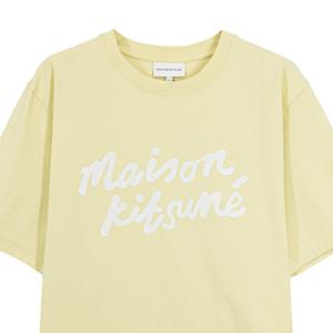 메종키츠네 남성 핸드라이팅 반팔티 YELLOW MM00101KJ0118 P712