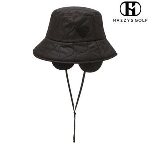 헤지스골프  (HUHE4F713BK)  24FW 블랙 남성 사각 퀼틸 패딩 햇