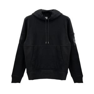 [CP컴퍼니] 렌즈 와펜 후드 티셔츠/블랙/14CMSS137A 005398 G999