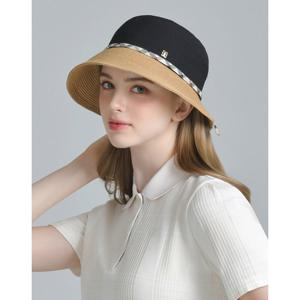 닥스 골프 여성 25SS PREMIUM 블랙 천연초 우븐믹스  햇 DNHE5E903BK