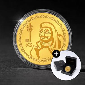 [골드팡] 24k 금강 달마도 순금코인 0.2g + 프리미엄 가죽패키지