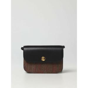 [ETRO] 라프리마 여성 미니 백 에센셜 인 코팅 코튼 앤 레더 위드 로고 1P0508502 001 블랙 /6