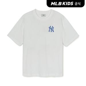 [MLB키즈 공식] 25SS 베이직 스트릿 빅로고 레터링 티셔츠 NY (White) 7ATSB1953-50WHS