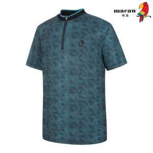 [마코] (남성)패턴 반집업 반팔 티셔츠_MMM2TH06