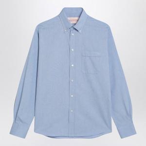 발렌티노 클래식 핏 라이트 블루 버튼다운 칼라 셔츠 6V0ABS80A